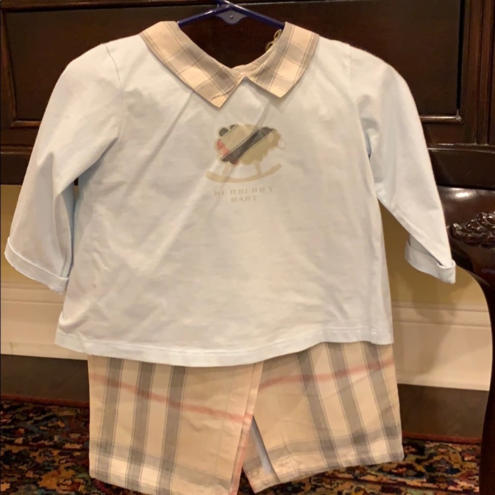 Burberry two piece boys outfit 12 months